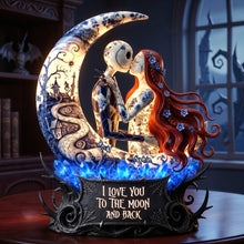 Load image into Gallery viewer, "I Love You to the Moon and Back" - Dark Romance Couple Light Box - Personalized Gift for Couples
