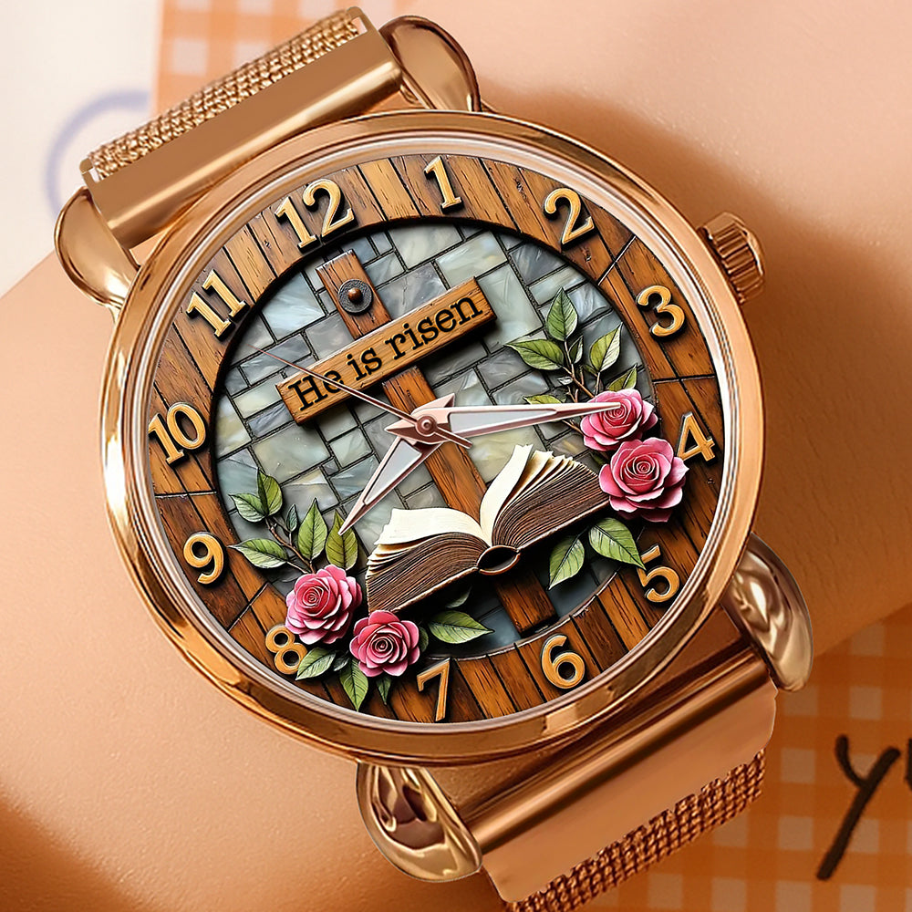 “Blessings from Above” - Personalized Jesus Blessing Mesh Strap Quartz Watch - Perfect Gift for Jesus Lovers, Faithful Friends & Family Quartz Watch PopCulturePrints