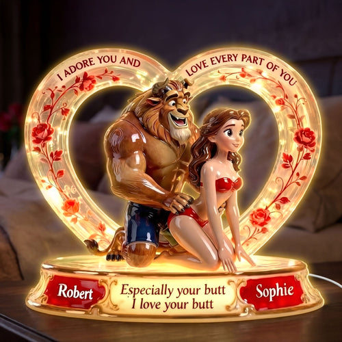I Adore You and Love Every Part of You - Naughty Couple Acrylic Light Box - Personalized Gifts for Couples Light Box PopCulturePrints