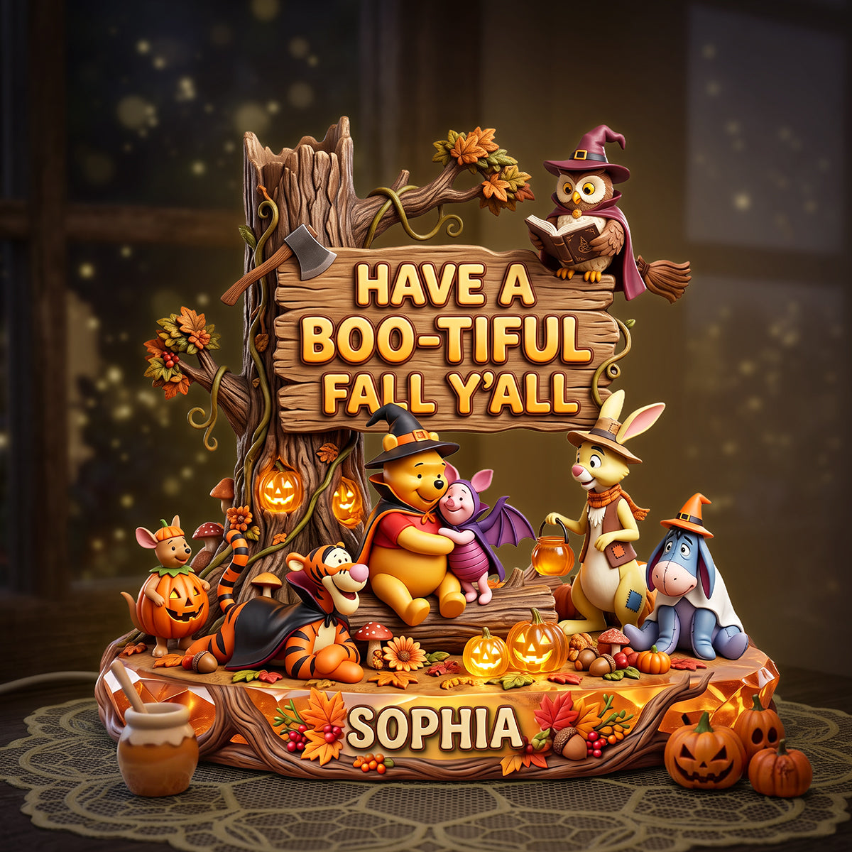 Have a Boo-tiful Fall, Y'all - Personalized Halloween Acrylic Light Box