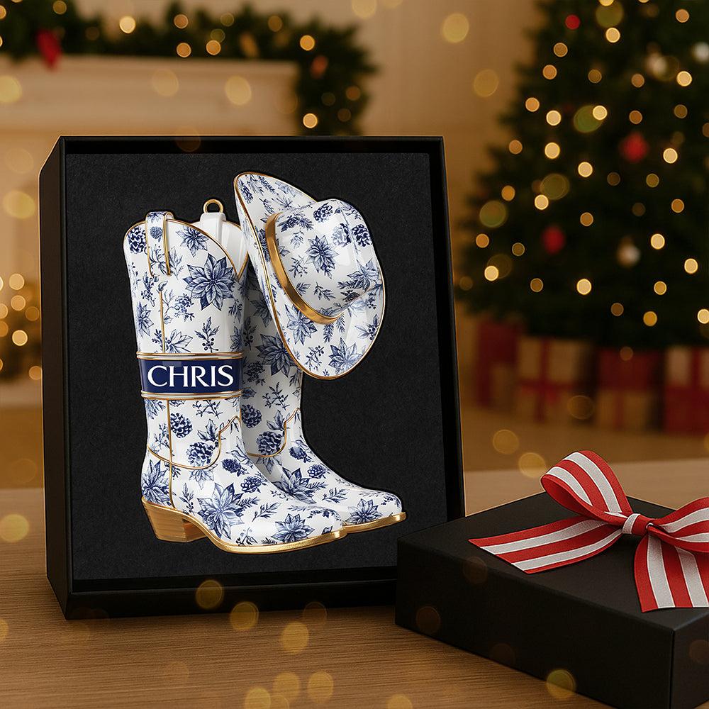 "Celebrate the Cowboy Spirit - Personalized Cowgirl and Cowboy Ornament" - Custom Acrylic Ornament for the Perfect Gift Ornament PopCulturePrints