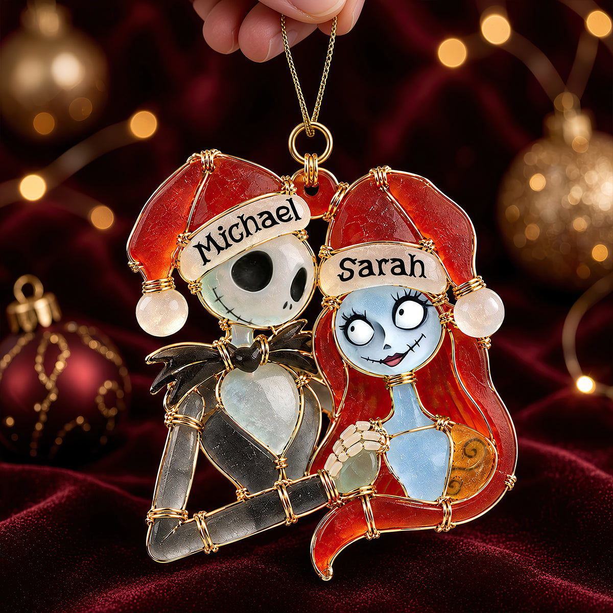 “Love is Forever” - Unique Sea Glass Effect Christmas Ornament - Personalized Gift for Couples, Friends & Family