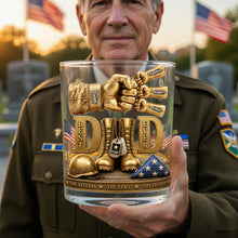 Load image into Gallery viewer, Best Dad Ever - Personalized Veteran Dad's Greatest Victory Round Glass Glass PopCulturePrints
