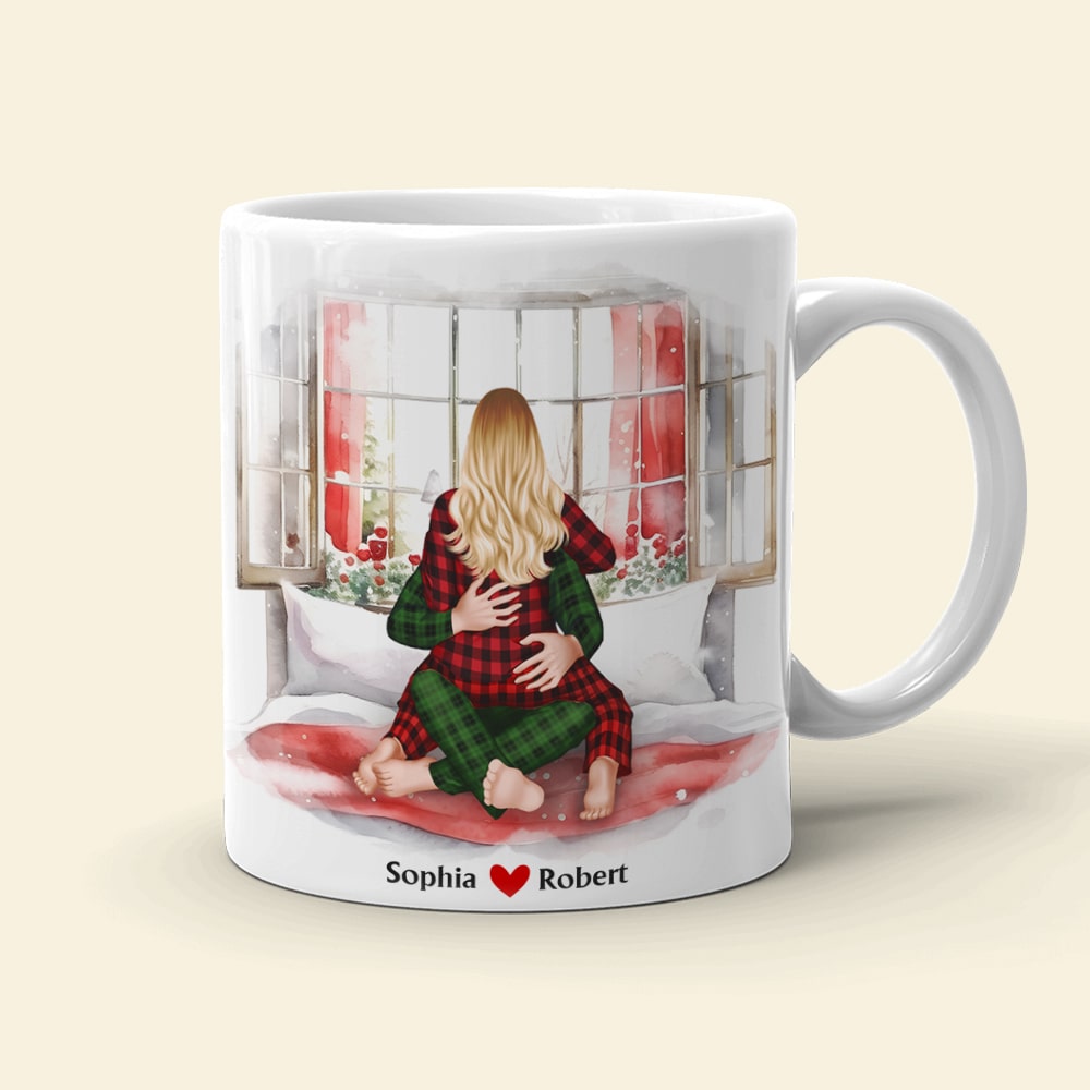 Personalized Holiday Coffee Mug for Couples - Merry Christmas