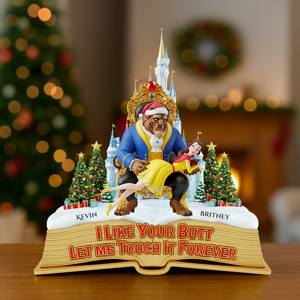 I Like Your Butt, Let Me Touch It Forever - Personalized Christmas Acrylic Plaque for Couples Shaped Plaques PopCulturePrints