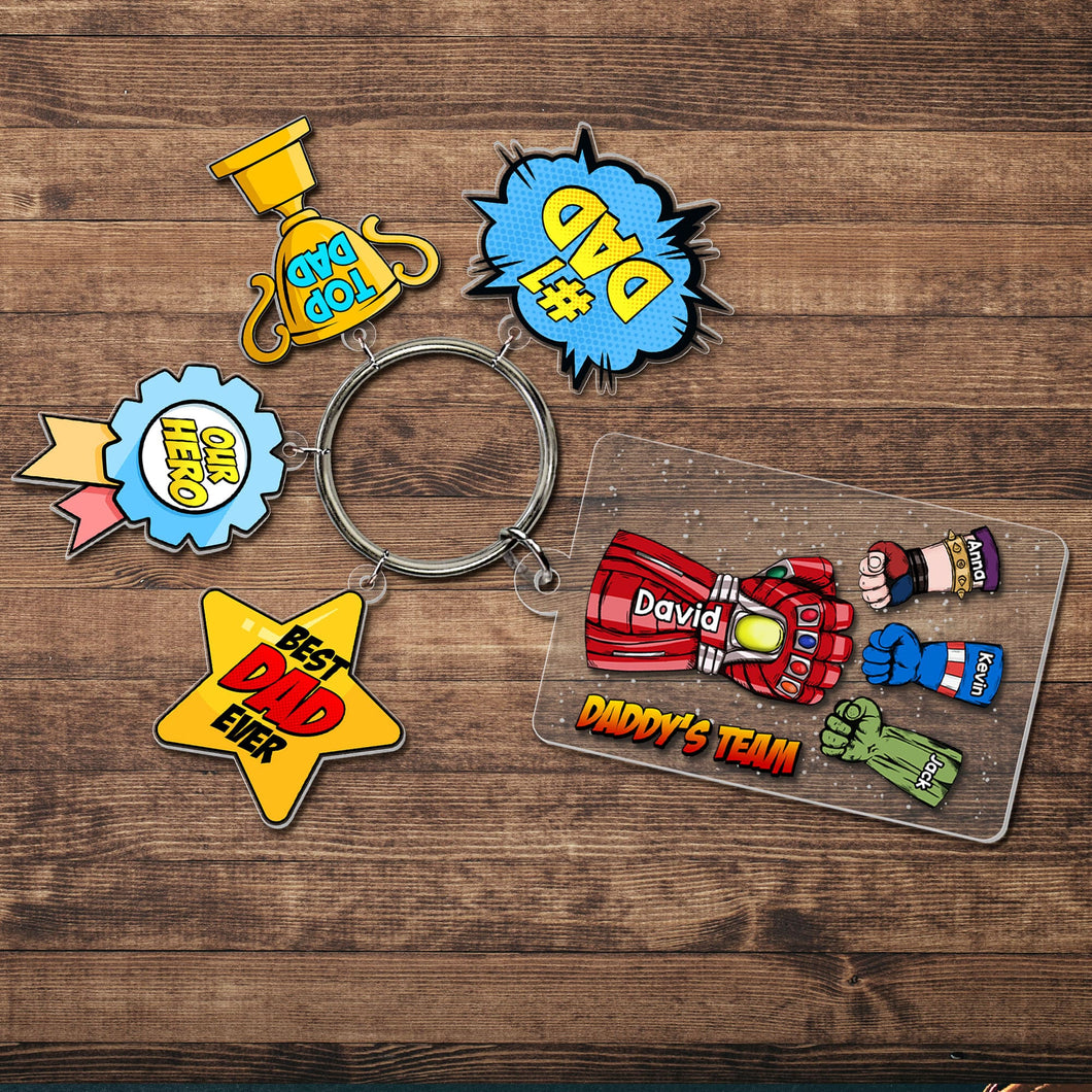 Super Dad Personalized Keychain Gift for Father's Day Keychains PopCulturePrints