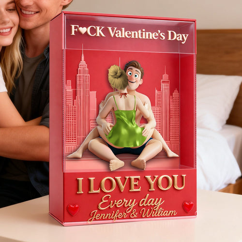 F*CK Valentine's Day - Customized Acrylic Plaque for Couples Shaped Plaques PopCulturePrints
