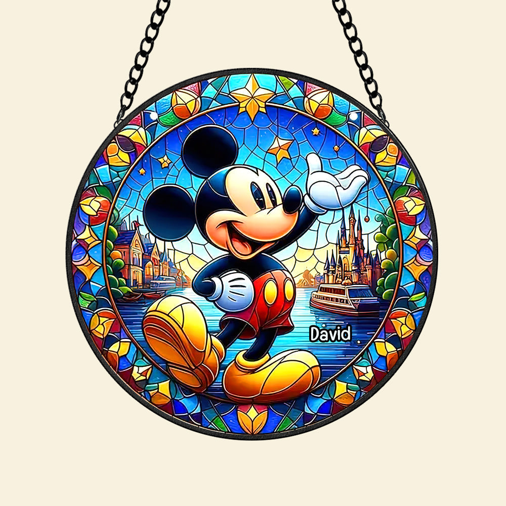 Personalized Stained Glass Ornament for Magical World Fans - Best Suncatcher Ever