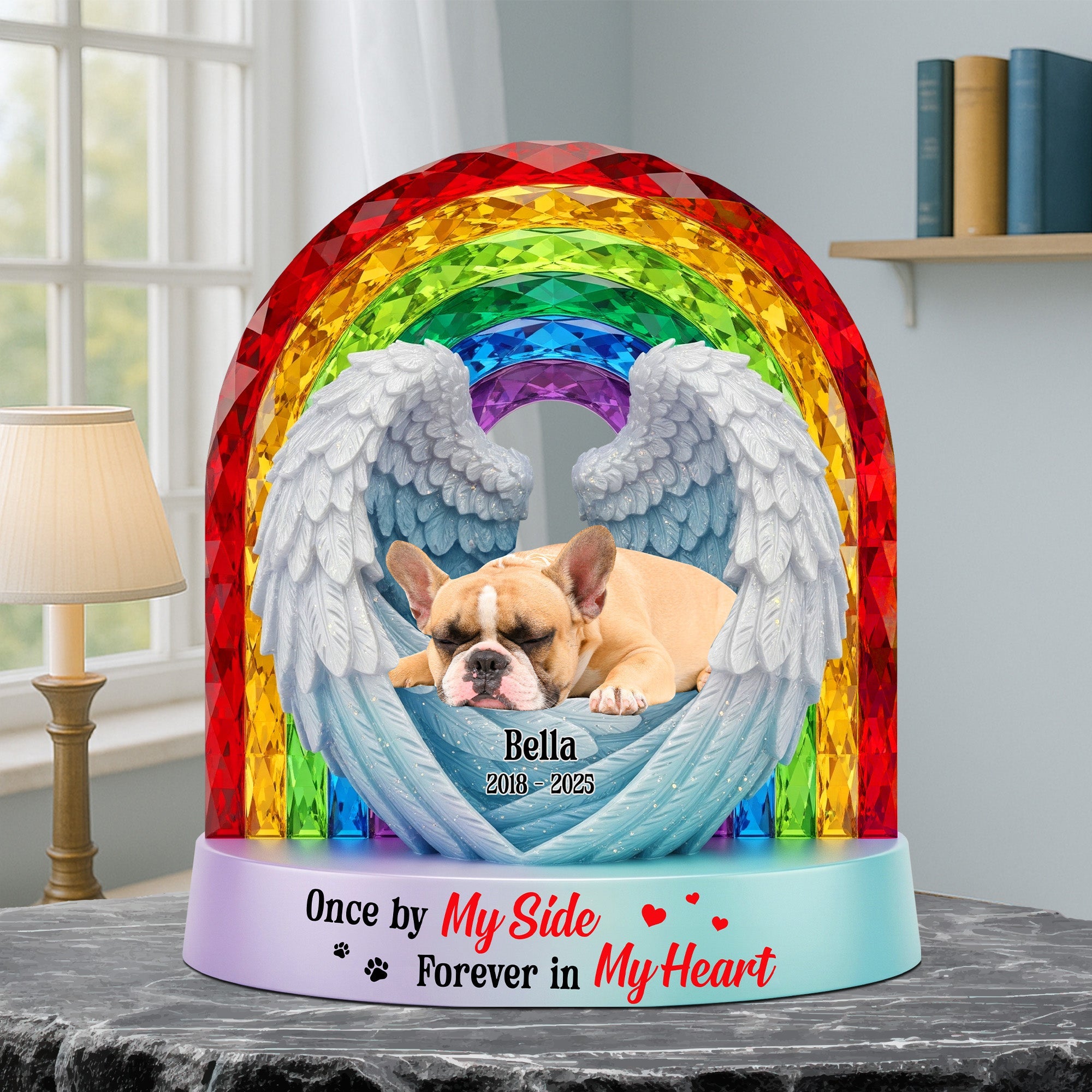 Once by My Side, Forever in My Heart - Custom Memorial Dog Plaque for Pet Lovers Shaped Plaques PopCulturePrints