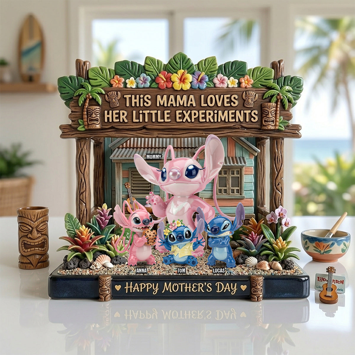 This Mama Loves Her Little Experiments - Personalized Acrylic Plaque for Mom, Grandma, and More Shaped Plaques PopCulturePrints