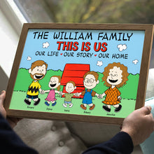 Load image into Gallery viewer, Personalized Peanuts Family Canvas Print - Hold Hands Together
