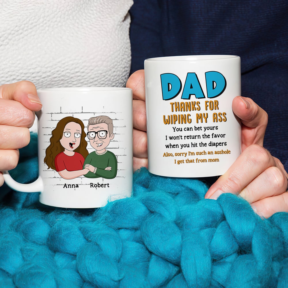 Funny Personalized Cartoon Father's Day Coffee Mug Coffee Mug PopCulturePrints