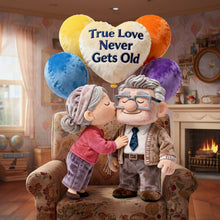 Load image into Gallery viewer, True Love Never Gets Old - A Lifetime Of Love Shaped Pillow - Personalized Gifts For Couples Pillow PopCulturePrints
