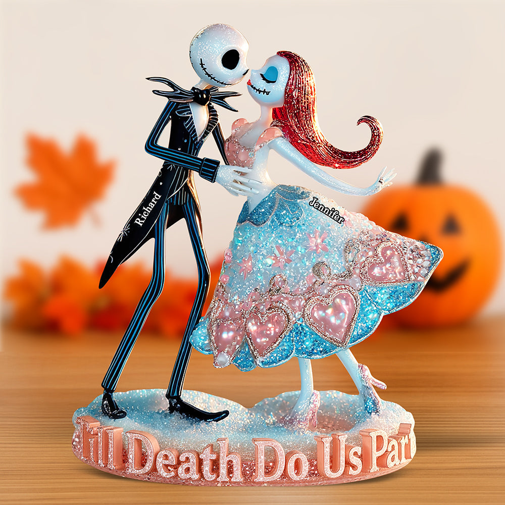 “Till Death Do Us Part” - Spooky Love Acrylic Plaque - Personalized Halloween Gift for Couples Shaped Plaques PopCulturePrints