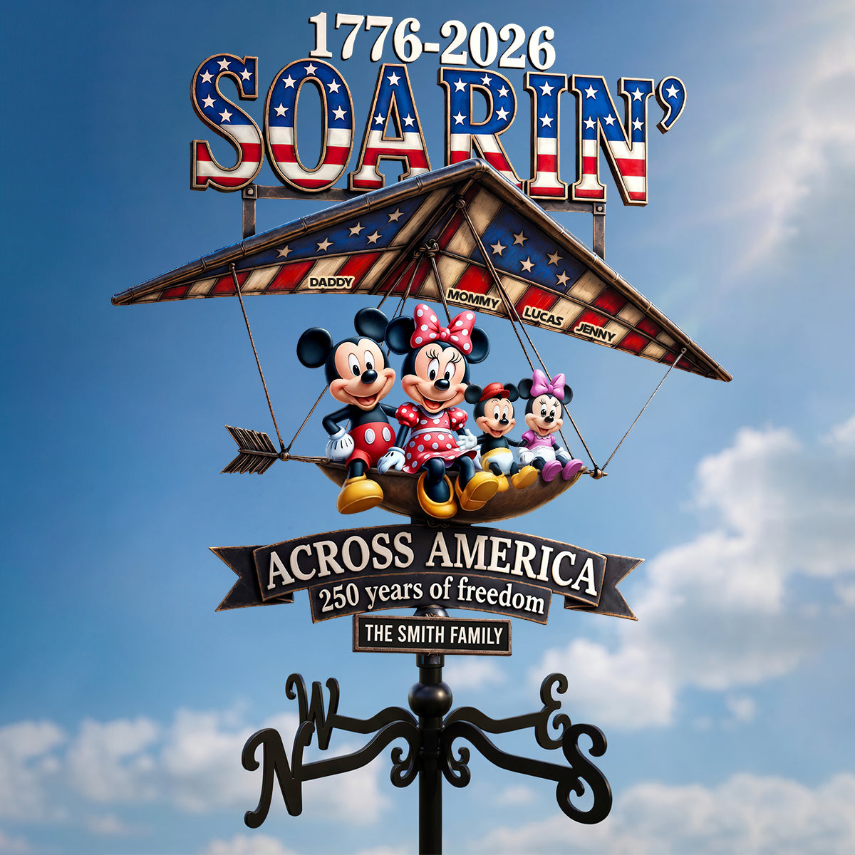 Soar High with Pride - Personalized Metal Weather Vane for America's 250th Anniversary