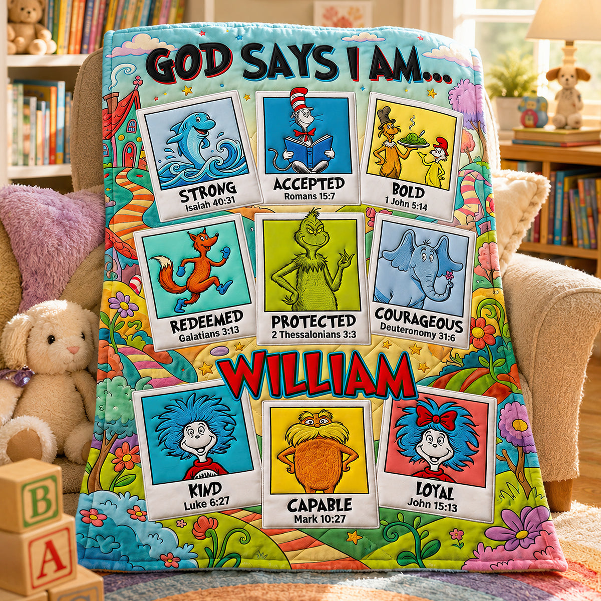 God Says I Am... - Personalized Christian Blanket for Faithful Souls
