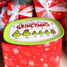 Load image into Gallery viewer, Personalized Family Grinch Christmas Plate
