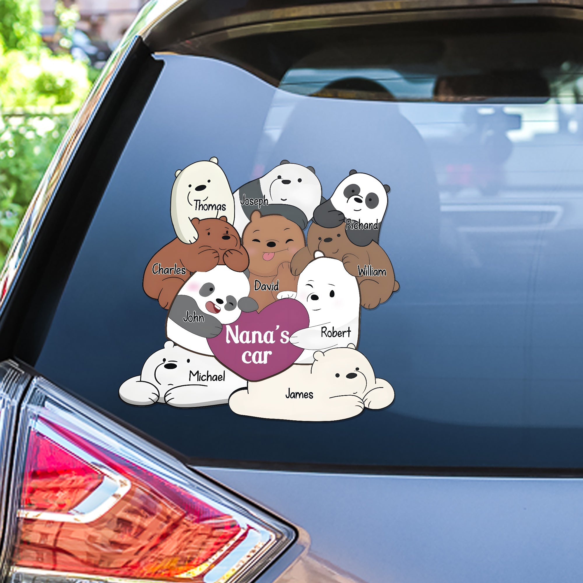 Custom Grandparent Car Decal with Family Names Decal Sticker PopCulturePrints