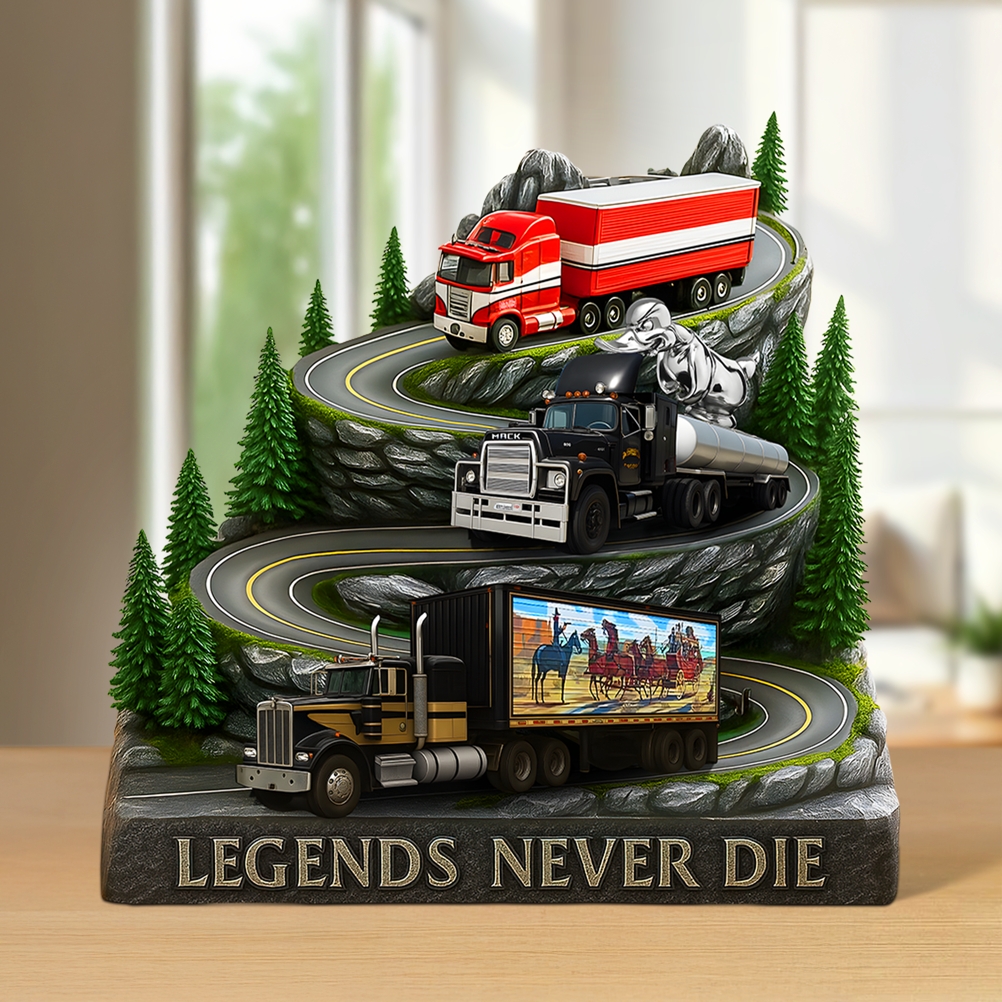 Legends Never Die – Classic Truck Movie Acrylic Plaque – Personalized Gifts for Truckers Shaped Plaques PopCulturePrints