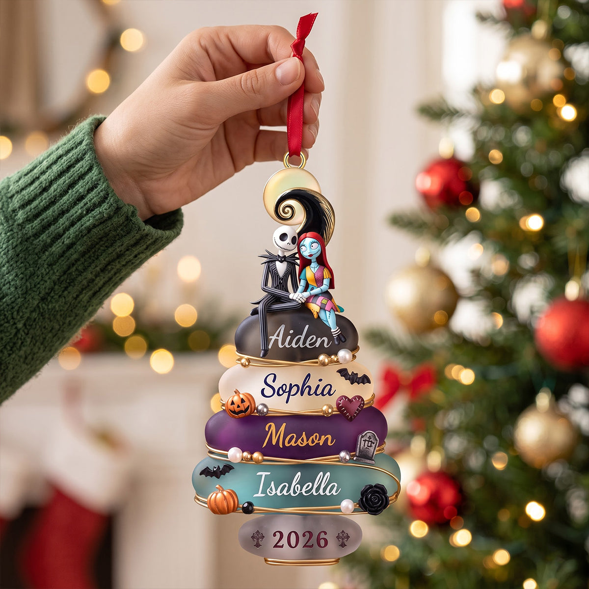 Spooky Family Acrylic Ornament - Personalized Gifts For Family 01natn081026 Ornament PopCulturePrints