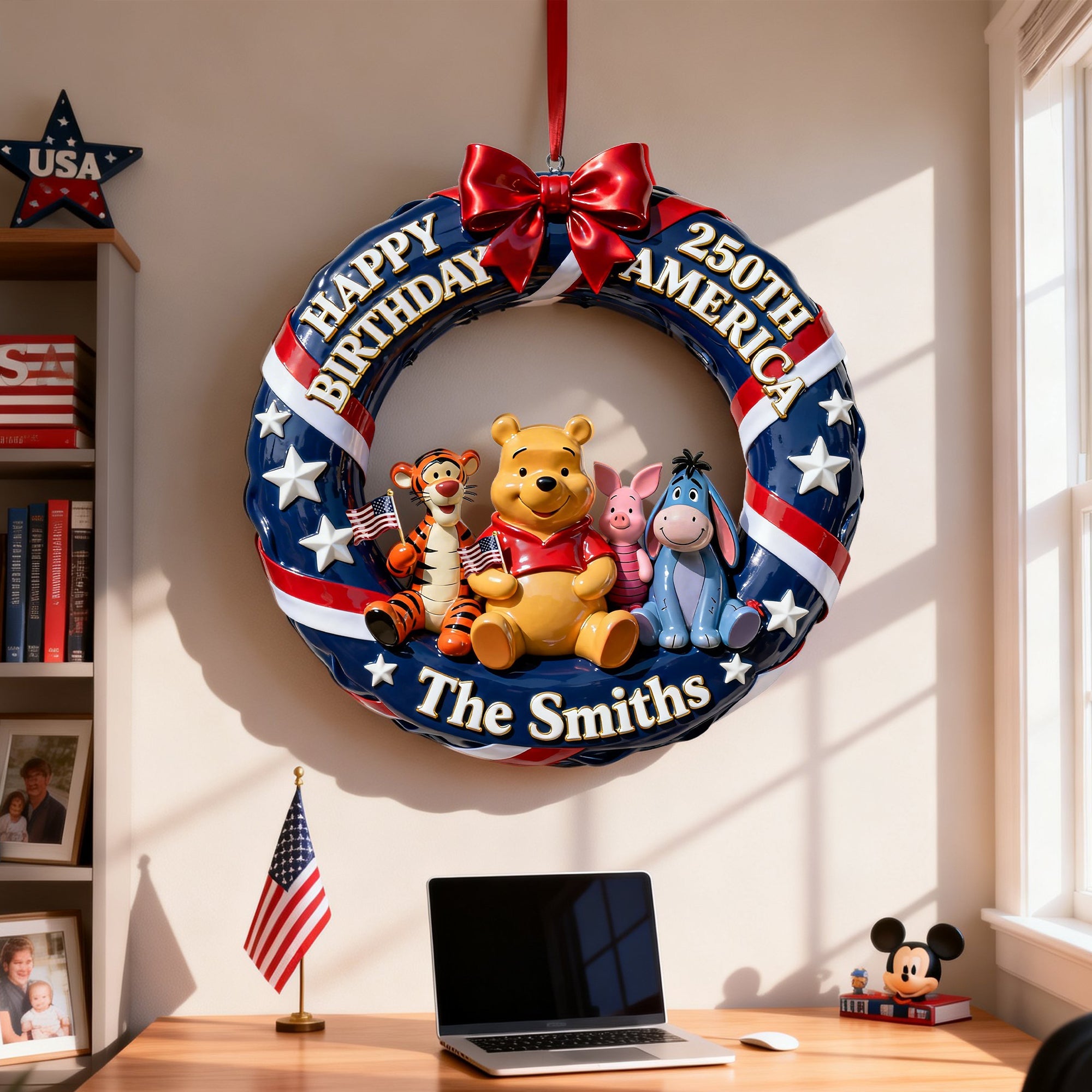 Celebrate the USA's 250th Anniversary with Adorable Characters - Personalized Wood Sign Gift Wood Sign PopCulturePrints