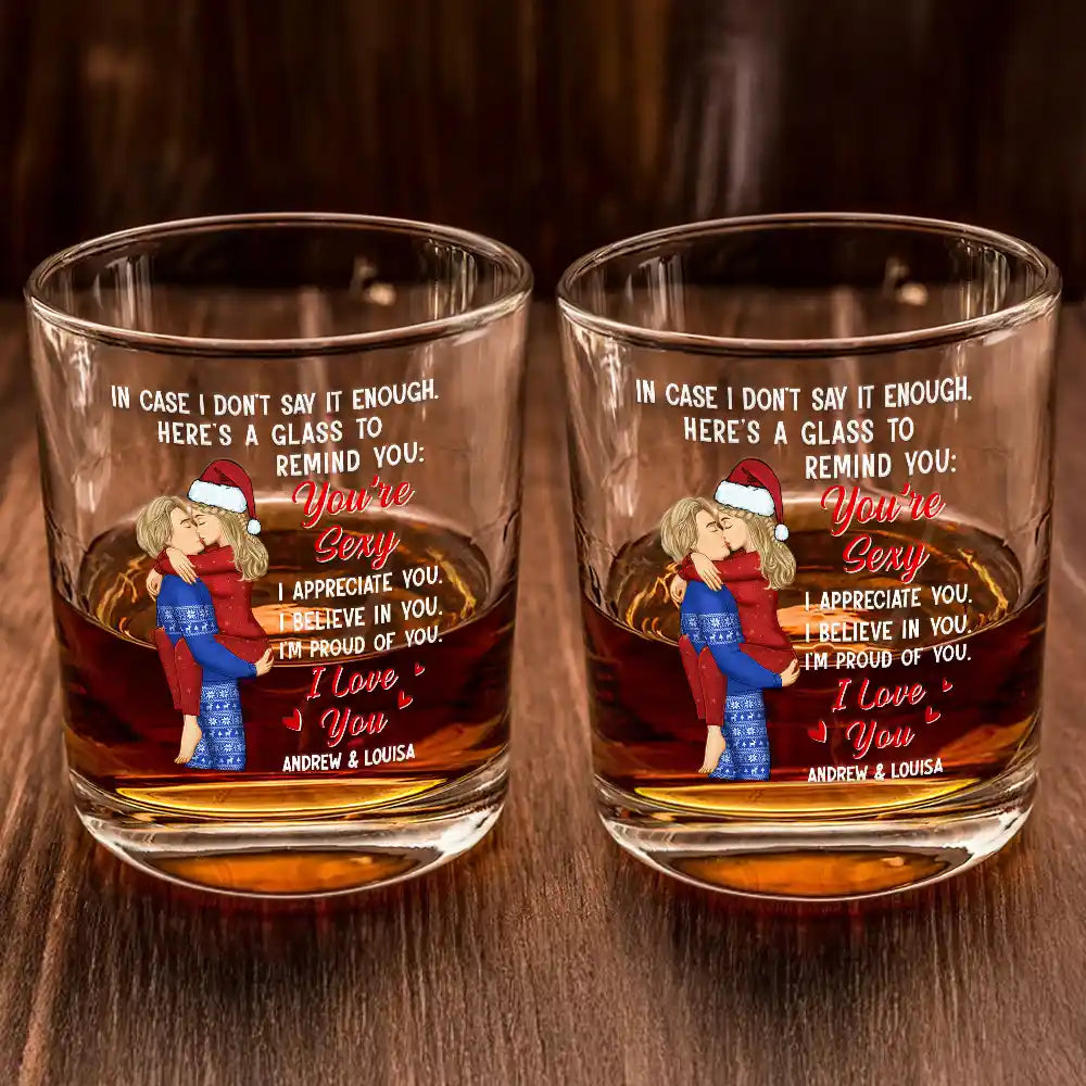 In Case I Don't Say It Enough - Personalized Whiskey Glass for Couples Whiskey Glass PopCulturePrints