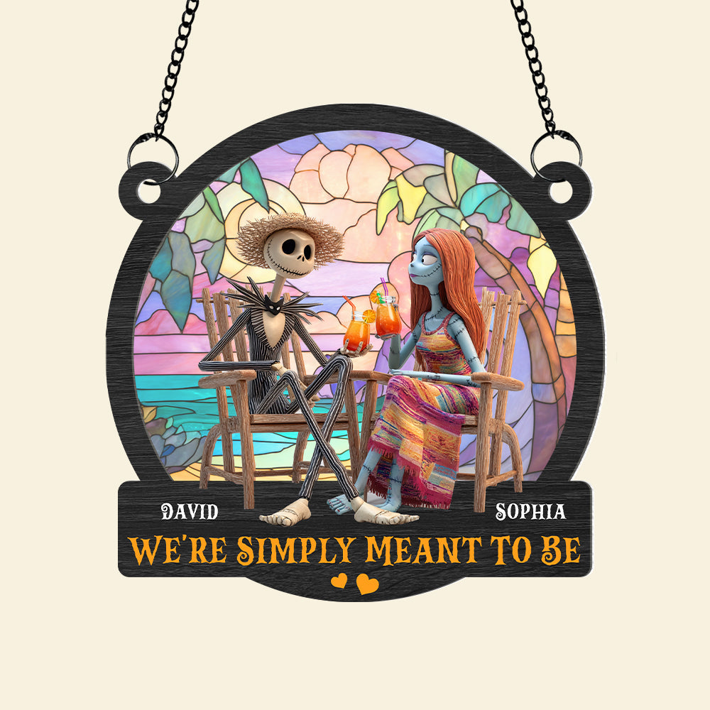 We're Simply Meant to Be - Nightmare Couple Suncatcher Ornament - Personalized Gifts for Couples Ornament PopCulturePrints