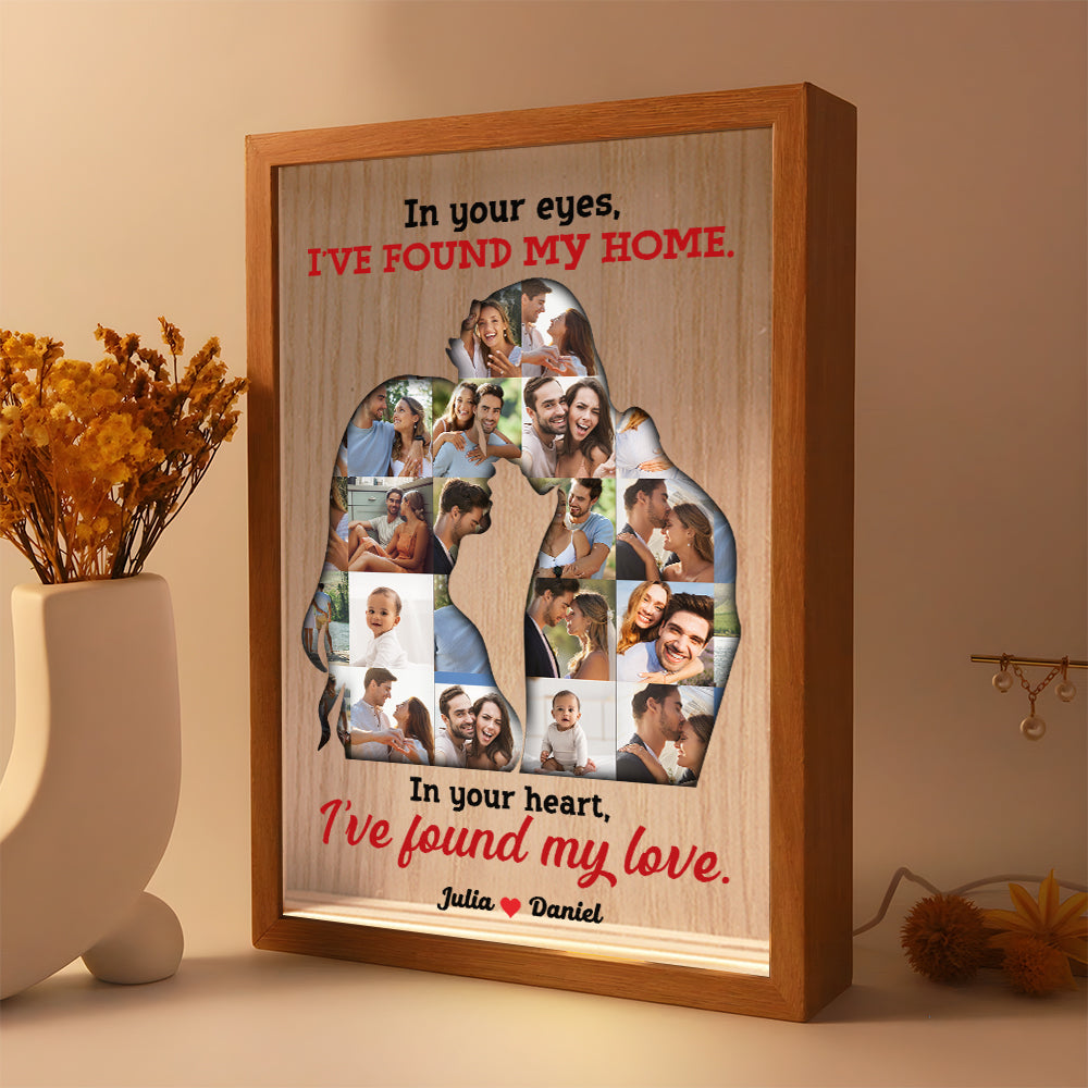 Personalized Light Box for Couples: 'In Your Eyes, I've Found My Home' PopCulturePrints