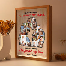 Load image into Gallery viewer, Personalized Light Box for Couples: 'In Your Eyes, I've Found My Home' PopCulturePrints
