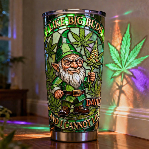 I Like Big Buds - Personalized Green Chill Vibes Tumbler for Chill Lovers Tumbler Cup PopCulturePrints