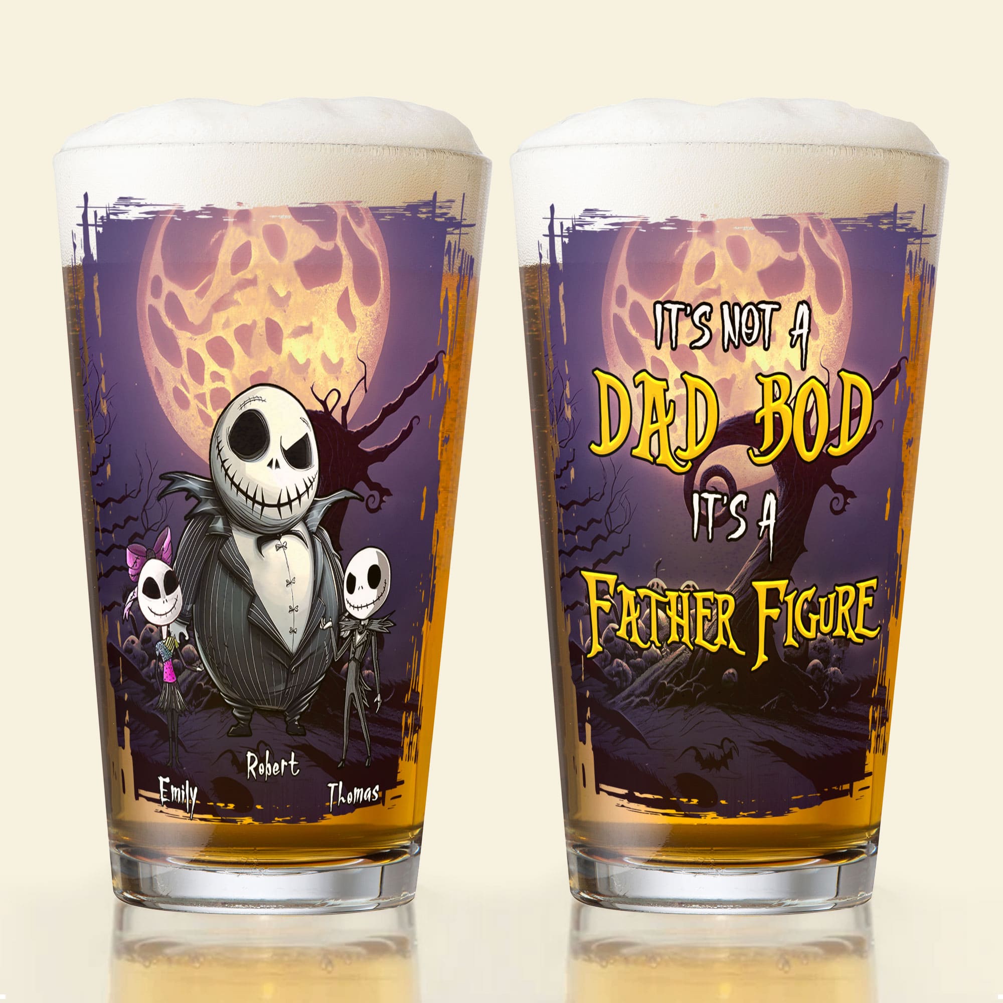 Personalized Father Figure Beer Glass - Pop Culture Gift for Dad Beer Glasses PopCulturePrints