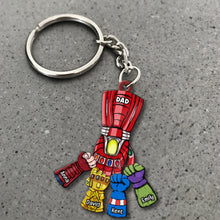 Load image into Gallery viewer, Custom Superhero Dad Fist Bump Keychain Keychains PopCulturePrints
