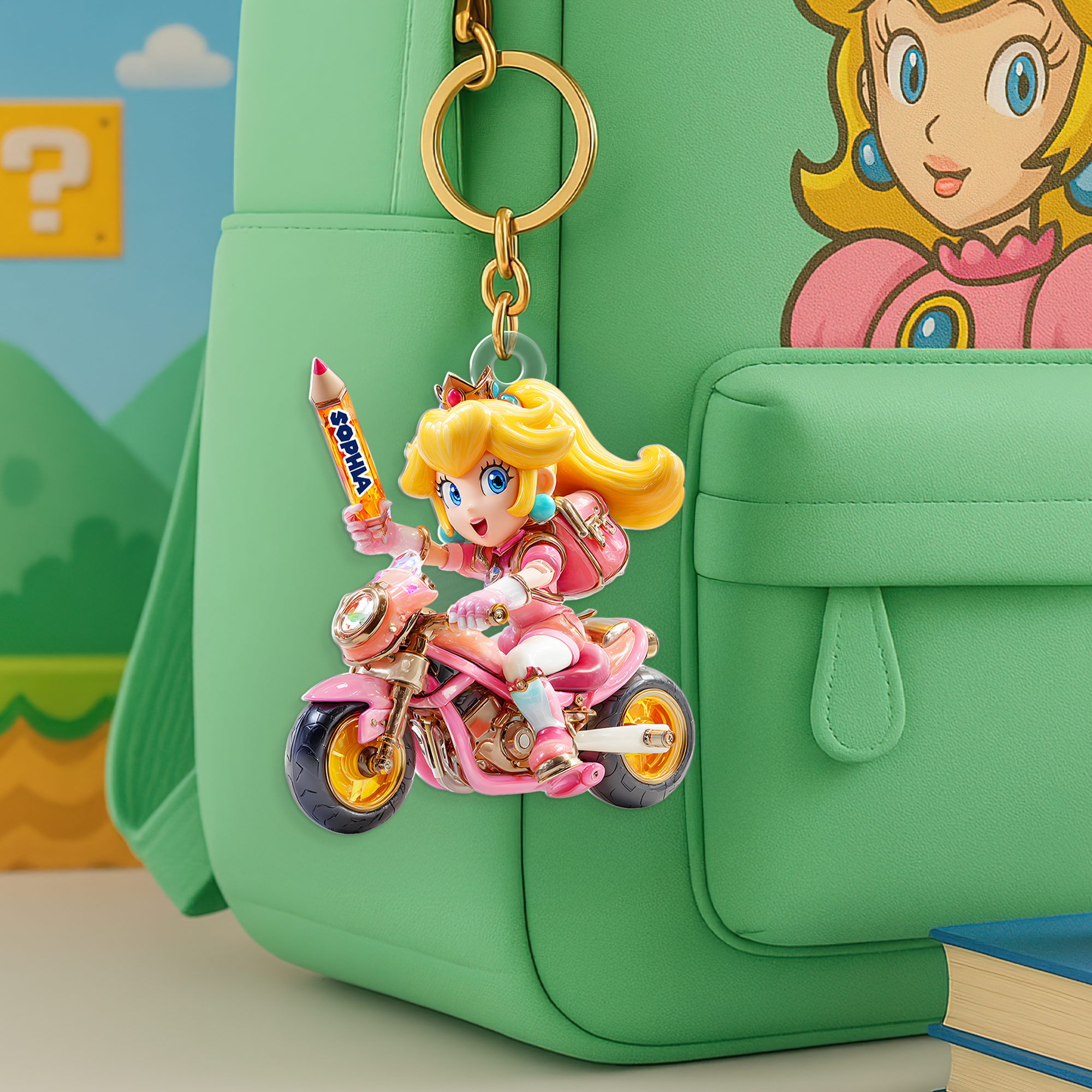 “Race into Adventure!” Personalized Keychain for Car Fans - Custom Gift for Enthusiasts, Friends, and Family Keychains PopCulturePrints