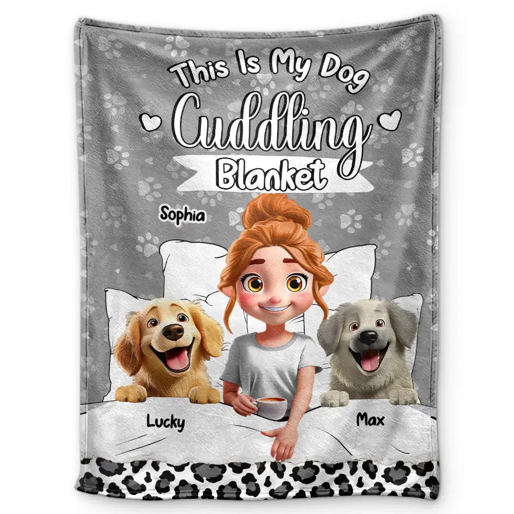Snuggle Up with Love - Personalized Cuddling Blanket for Dog Lovers - Gift for Mom, Grandma, and Pet Owners Fleece Blanket PopCulturePrints