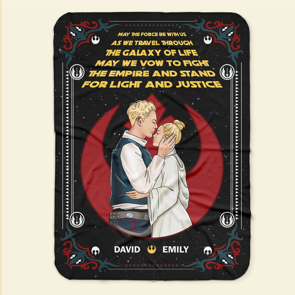 Personalized Galaxy Adventure Couple Blanket