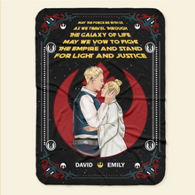 Load image into Gallery viewer, Personalized Galaxy Adventure Couple Blanket
