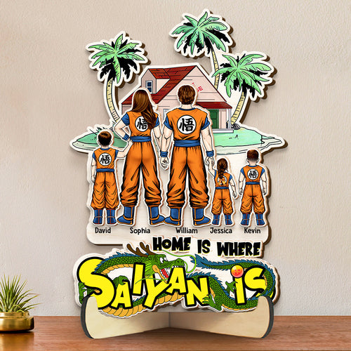 Custom Anime Family Wood Sign - Personalized Gift for Dad Wood Sign PopCulturePrints