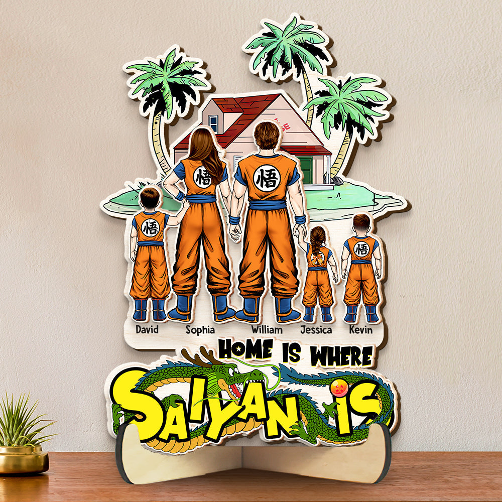 Custom Anime Family Wood Sign - Personalized Gift for Dad Wood Sign PopCulturePrints