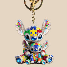 Load image into Gallery viewer, &quot;Cherish Every Moment With Your Loved Ones&quot; - Autism Dad Keychain - Personalized Gift for Dad, Grandpa, and More Keychains PopCulturePrints
