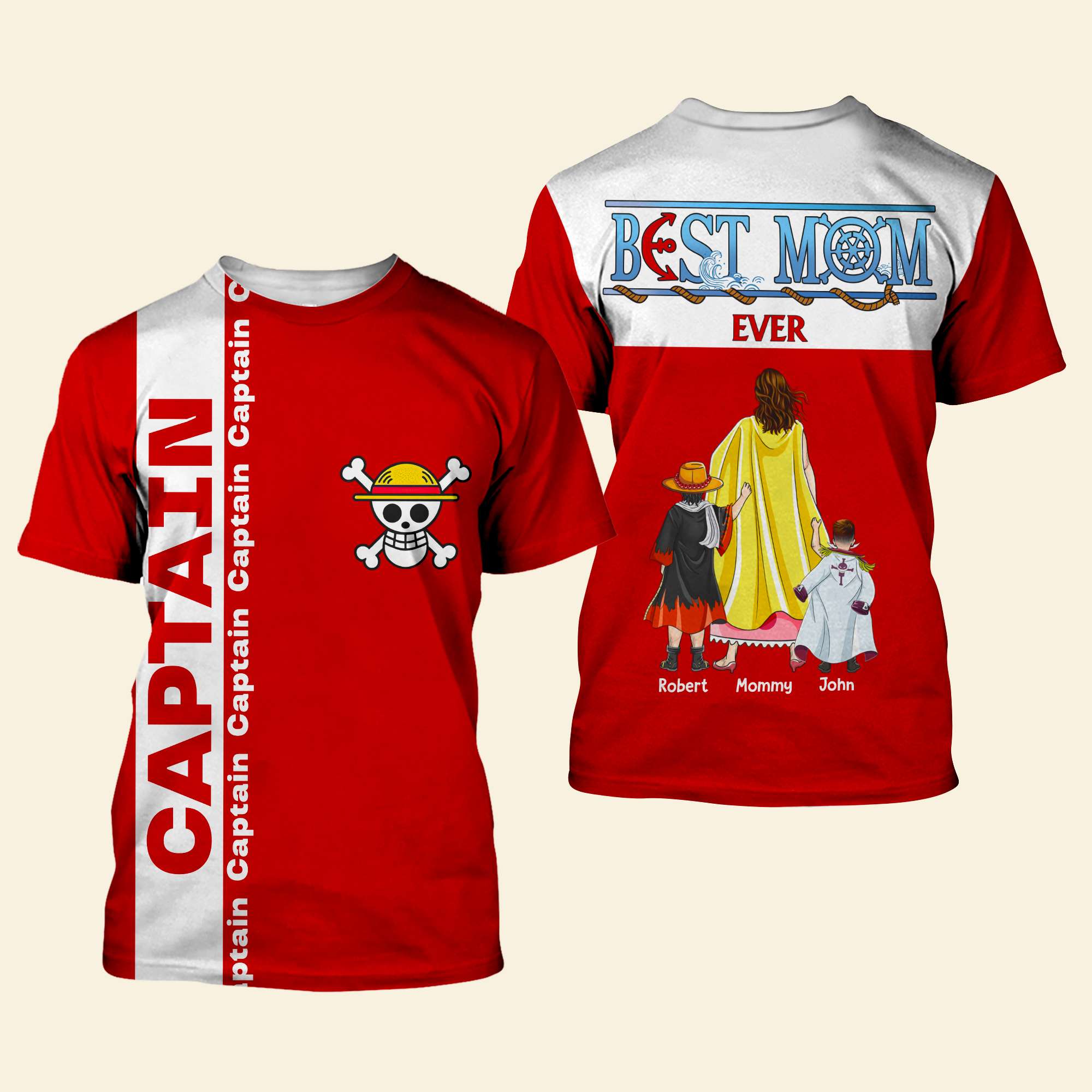 “Best Mom Ever” - Personalized Pirate Mom Shirt - Gift for Moms, Grandmas & More AOP Products PopCulturePrints