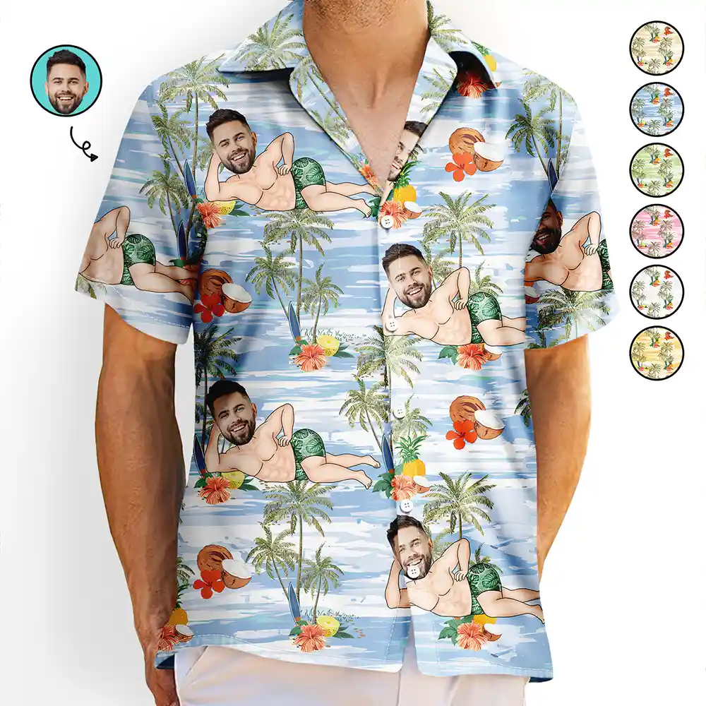 “Make a Splash with Custom Fun!” - Personalized Tropical Hawaiian Shirt - Gift for Friends and Family Hawaiian Shirt PopCulturePrints