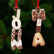 Load image into Gallery viewer, &quot;Joy &amp; Sweetness for the Holidays&quot; - Personalized Cookies Alphabet Christmas Ornament - Unique Gift for Family, Friends, and Loved Ones Ornament PopCulturePrints
