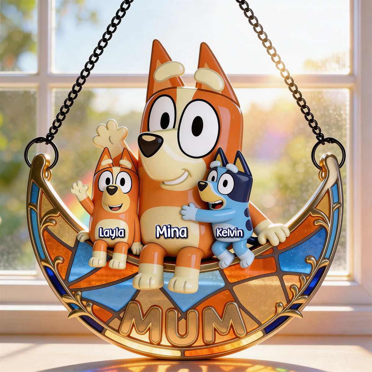 Love Mum Suncatcher - Personalized Gift for Mothers Ornament PopCulturePrints