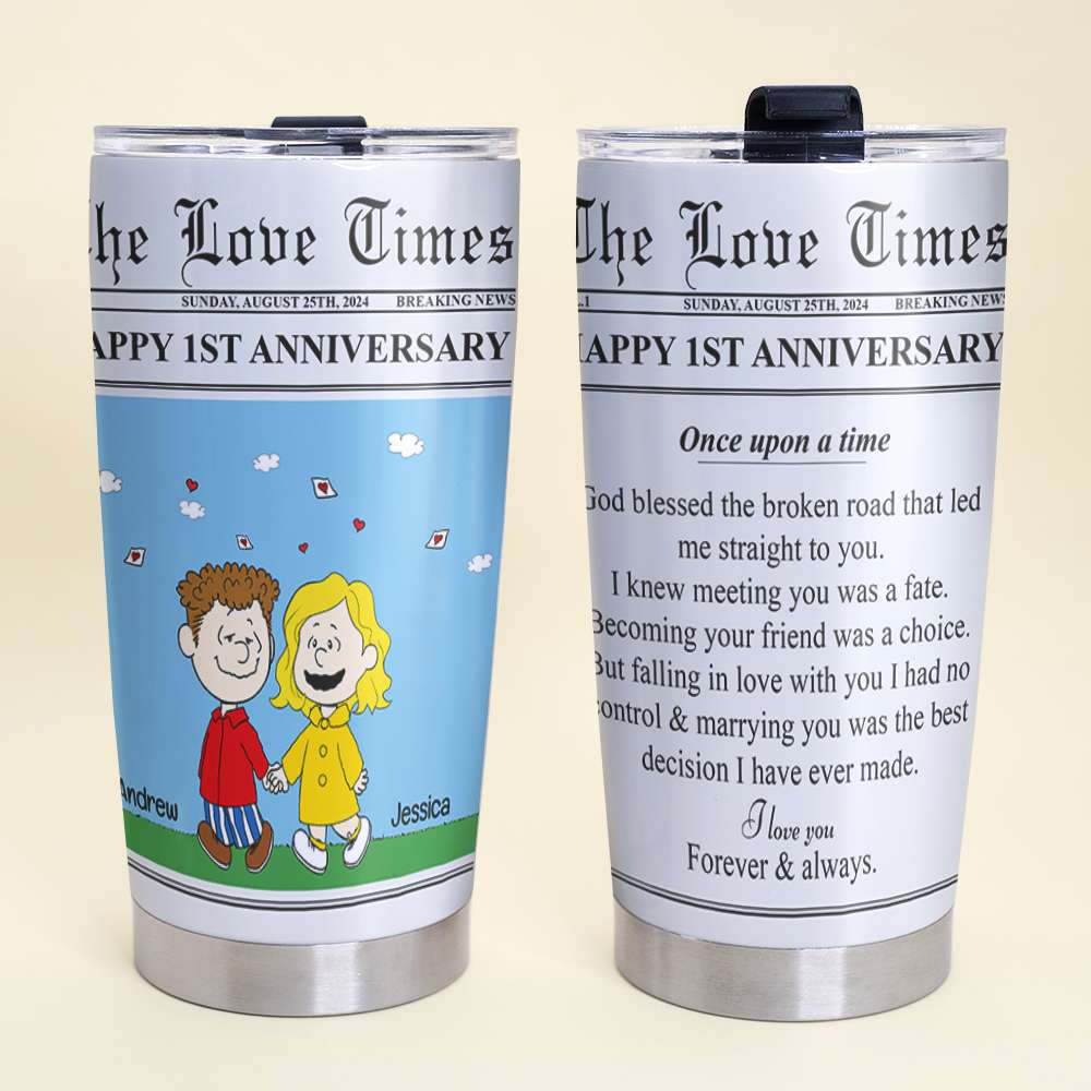 Personalized Couples Tumbler - Perfect Anniversary and Valentine's Day Gifts Tumbler Cup PopCulturePrints