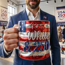 Load image into Gallery viewer, "Celebrate the Red, White &amp; 250!" - Personalized Mug for Dads and Grandpas Coffee Mug PopCulturePrints
