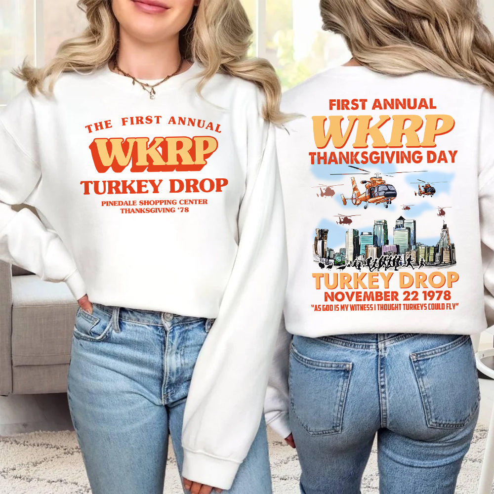 WKRP Turkey Drop Thanksgiving Shirt - Retro Fan Gift