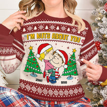 Load image into Gallery viewer, Personalized Christmas Ugly Sweater for Couples - &#39;I&#39;m Nuts About You&#39;
