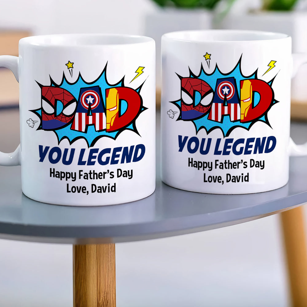 Superhero Dad Personalized Father's Day Mug Coffee Mug PopCulturePrints