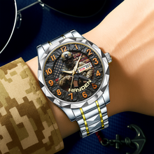 Load image into Gallery viewer, Honor the Brave - Personalized Veteran Stainless Steel Men's Watch Men's Watch PopCulturePrints
