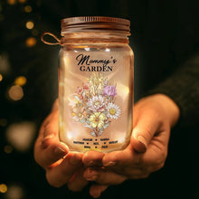 Load image into Gallery viewer, Grandma&#39;s Garden Family Birth Flower - Personalized Mason Jar Light for Mom &amp; Grandma Mason Jar Light PopCulturePrints
